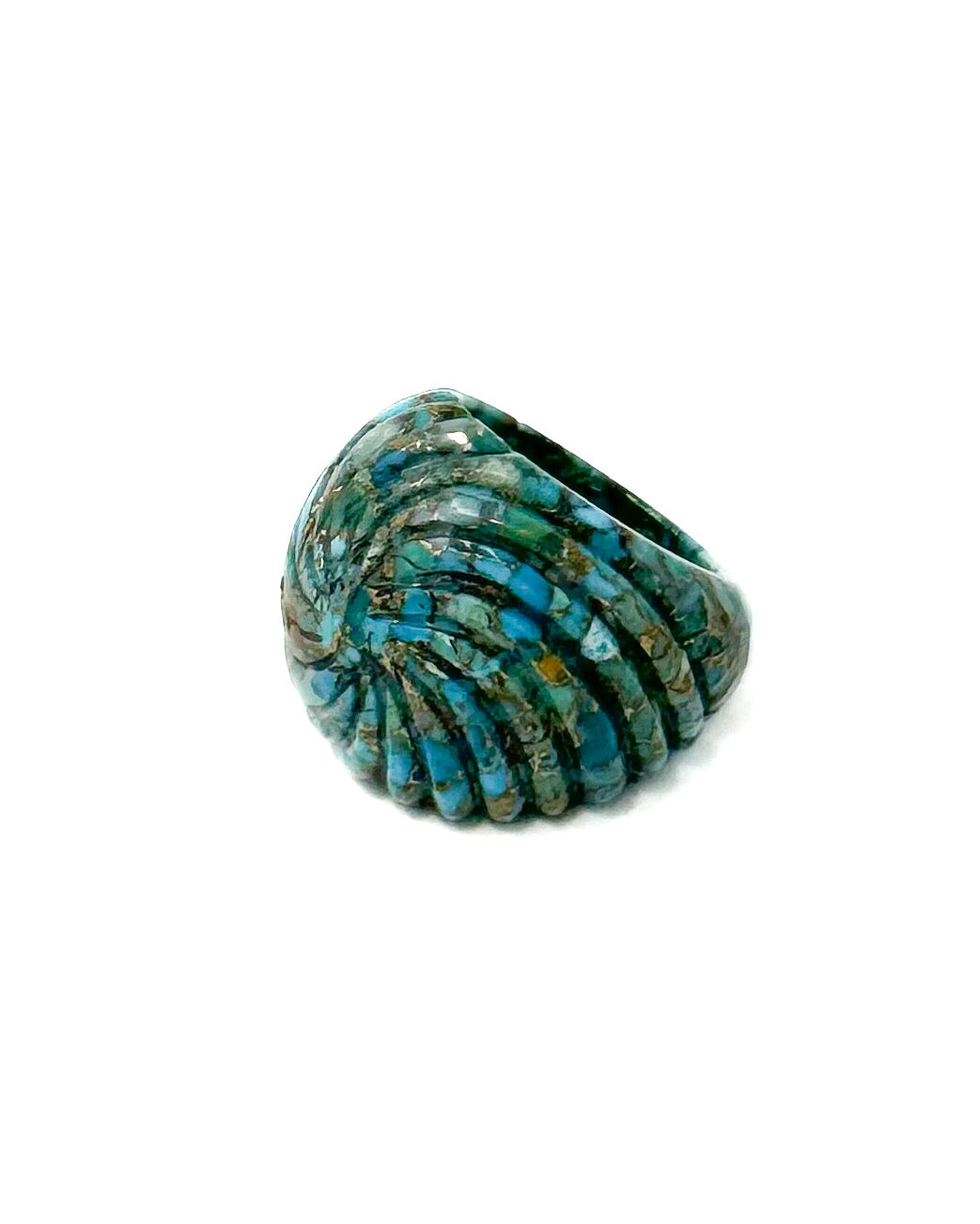 Carved Turquoise Statement Ring