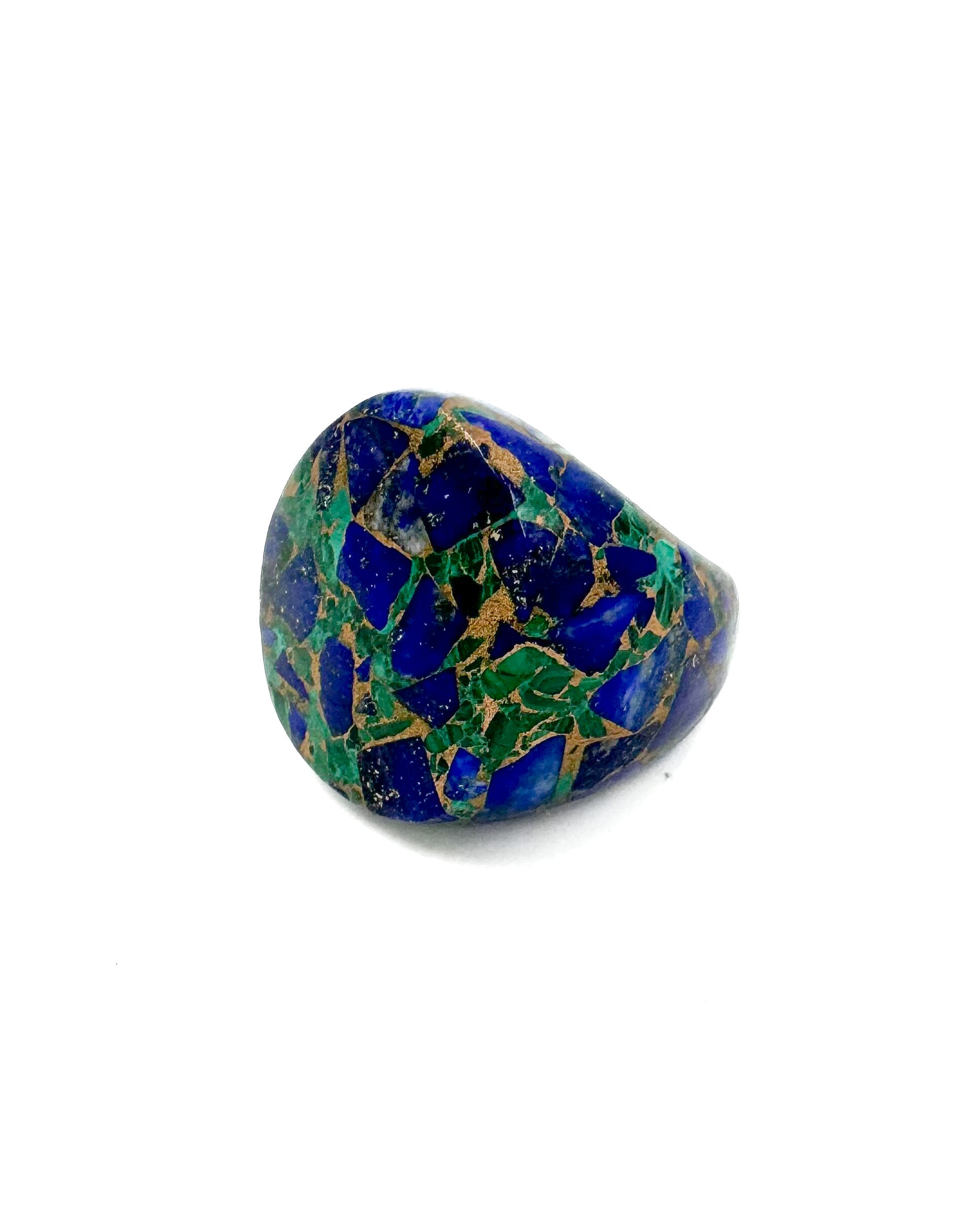 Lapis and Malachite Stone Statement Ring