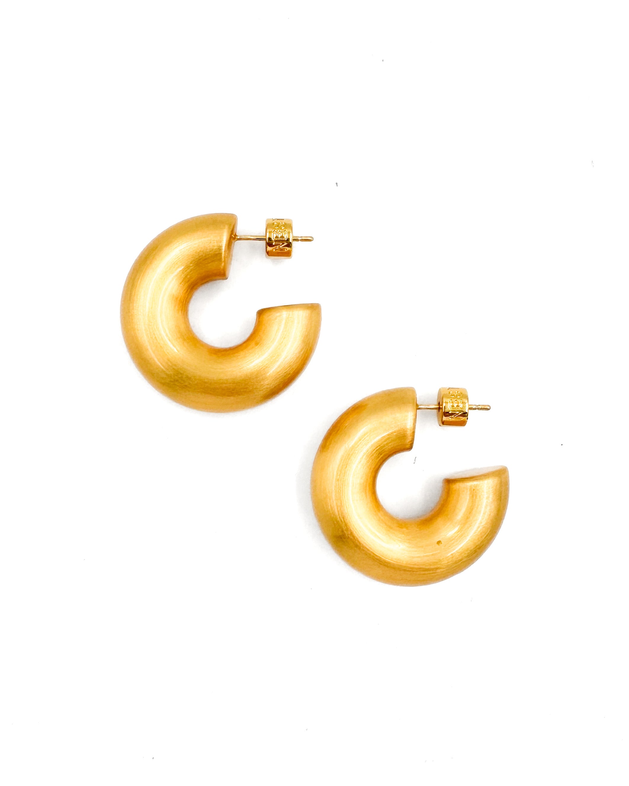 Brushed Gold Chunky Hoops