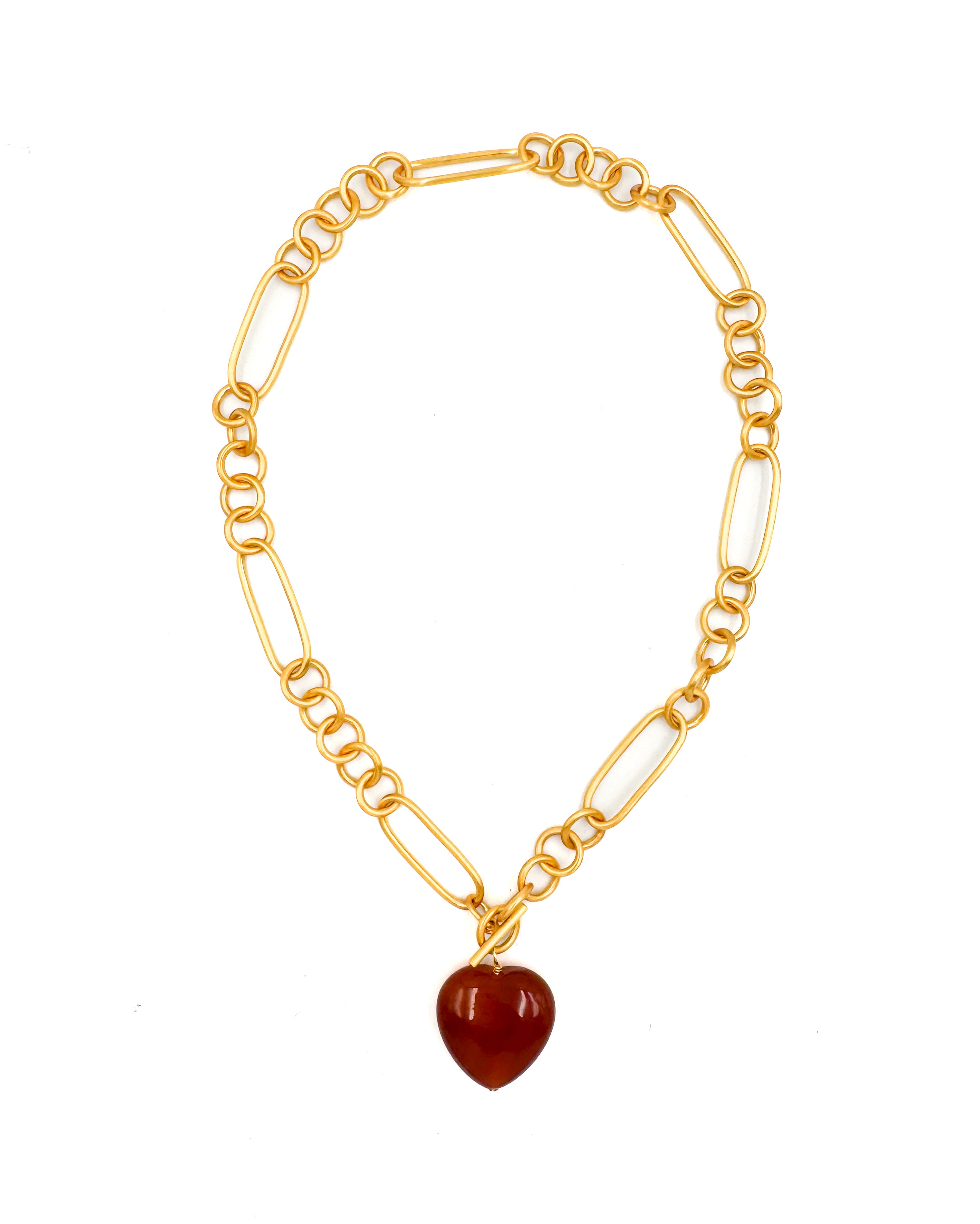 Carnelian Heart Pendant Necklace