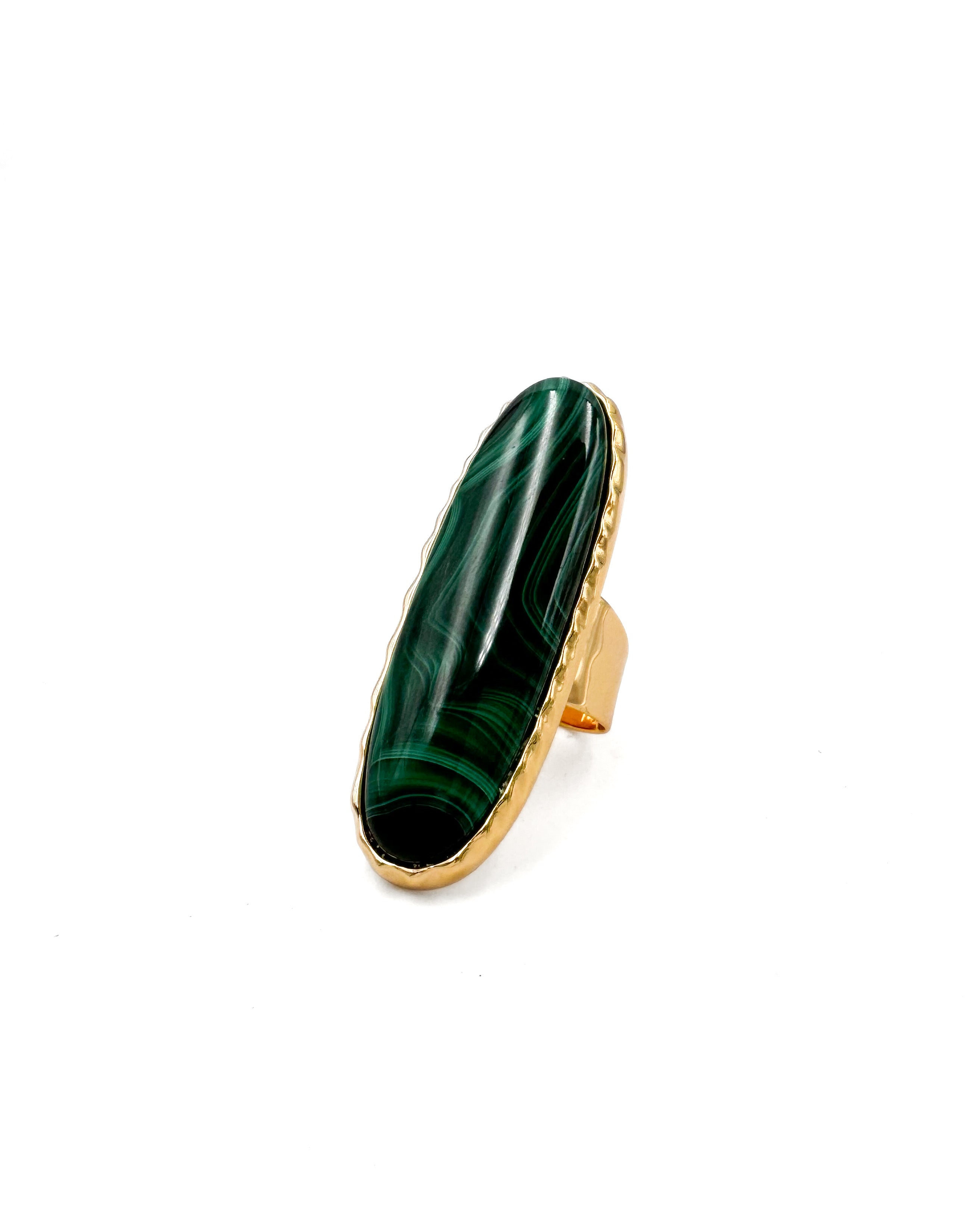 Malachite Gemstone Adjustable Ring