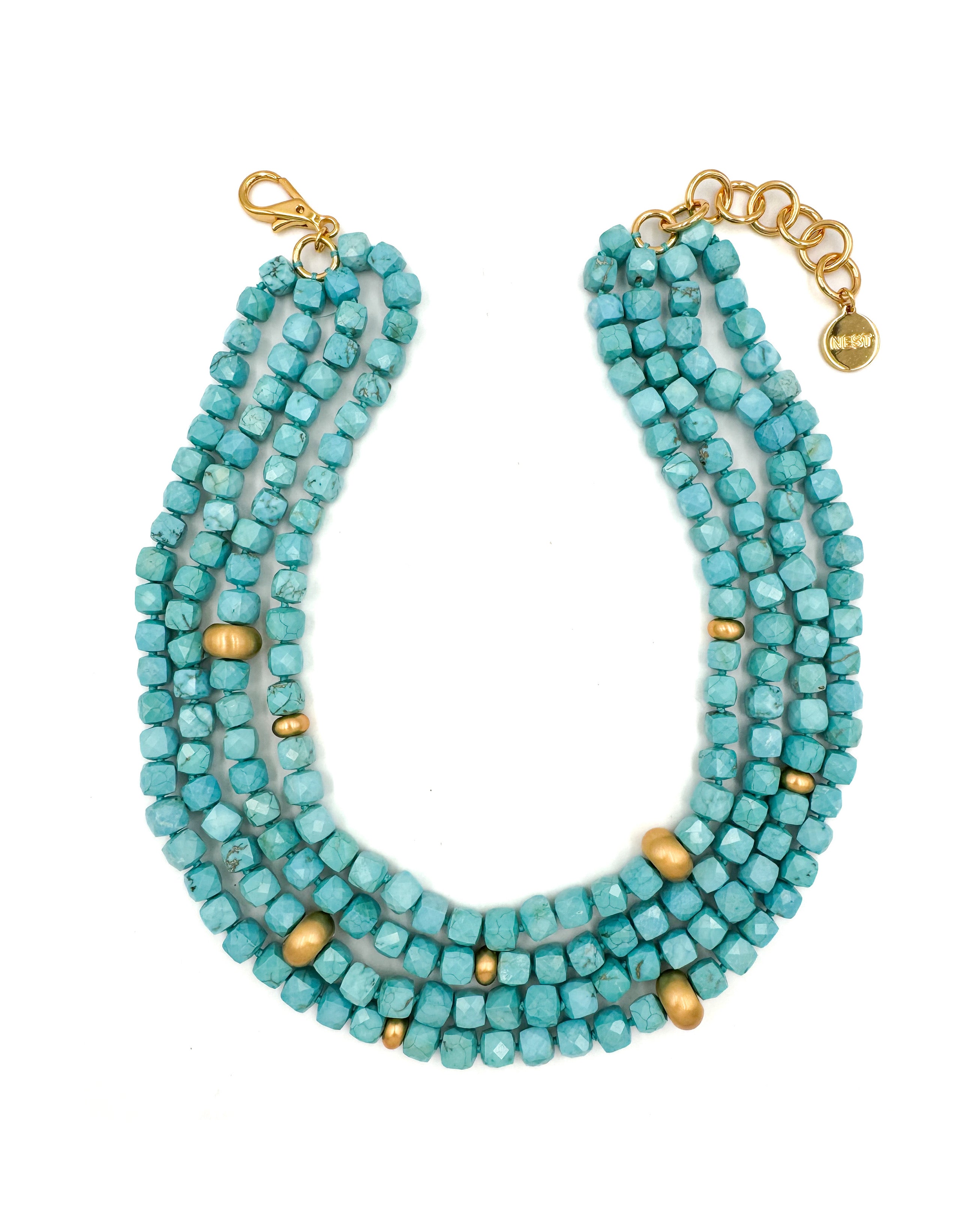 Turquoise Magnesite Brushed Accent Necklace