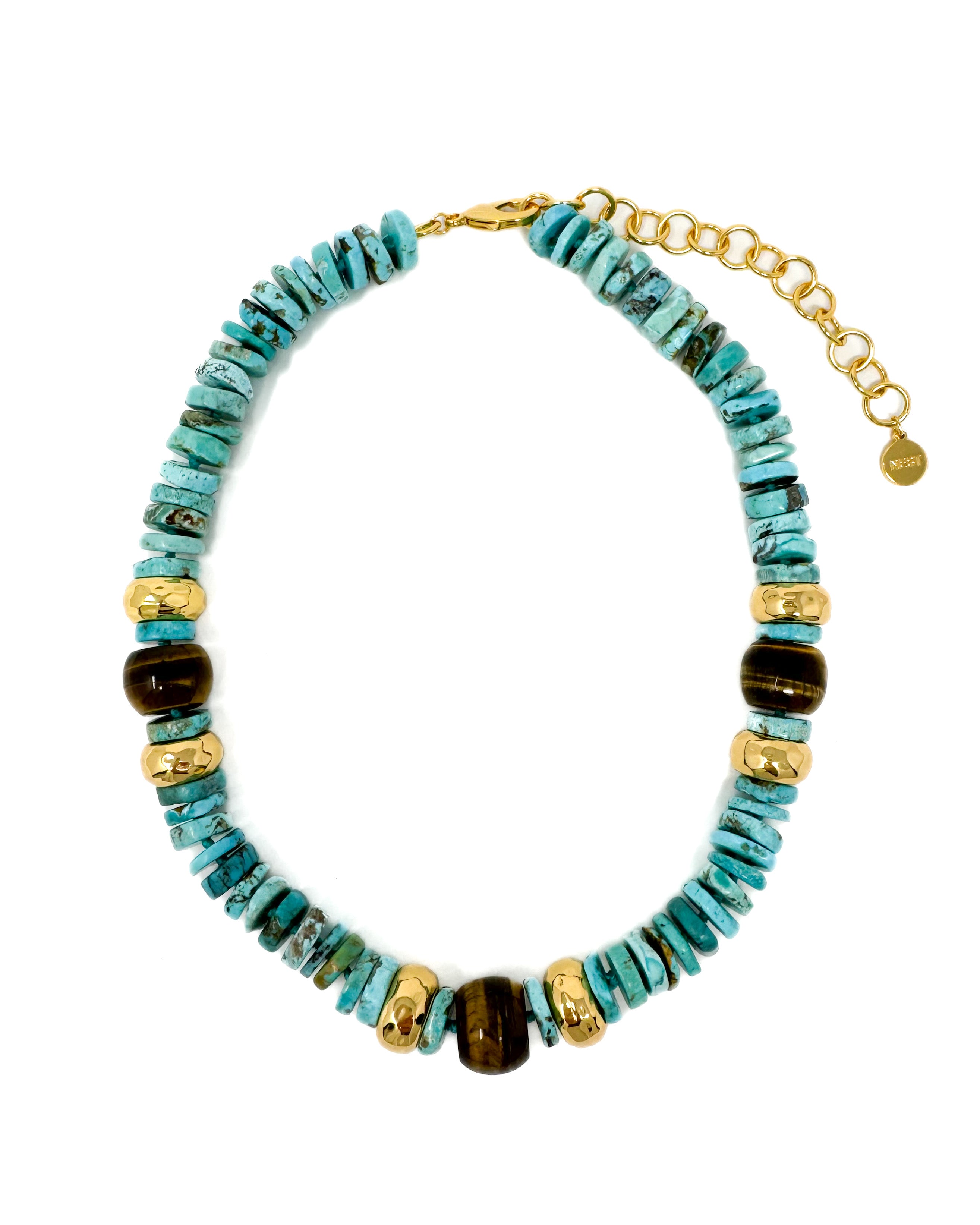 Natural Turquoise with Tigers Eye Statement Strand