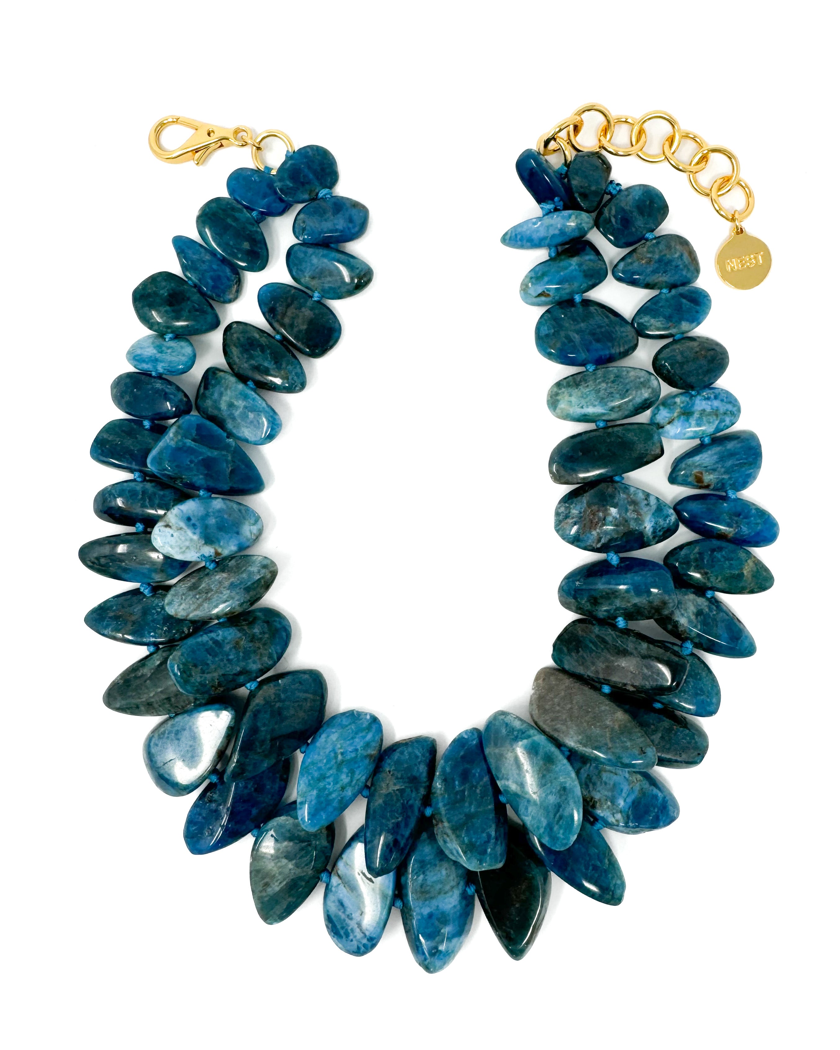 Blue Apatite Double Strand Statement Necklace