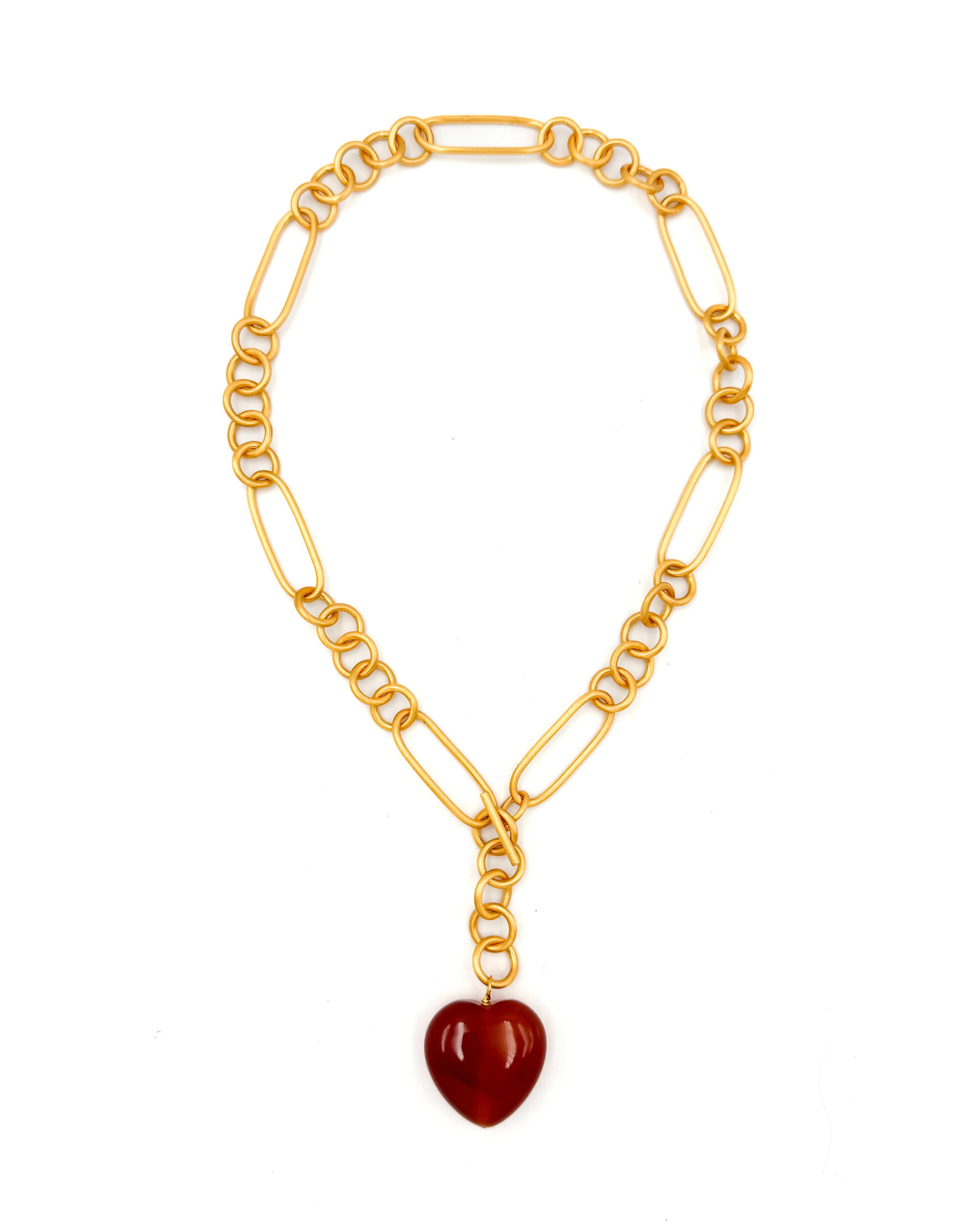 Carnelian Heart Pendant Necklace