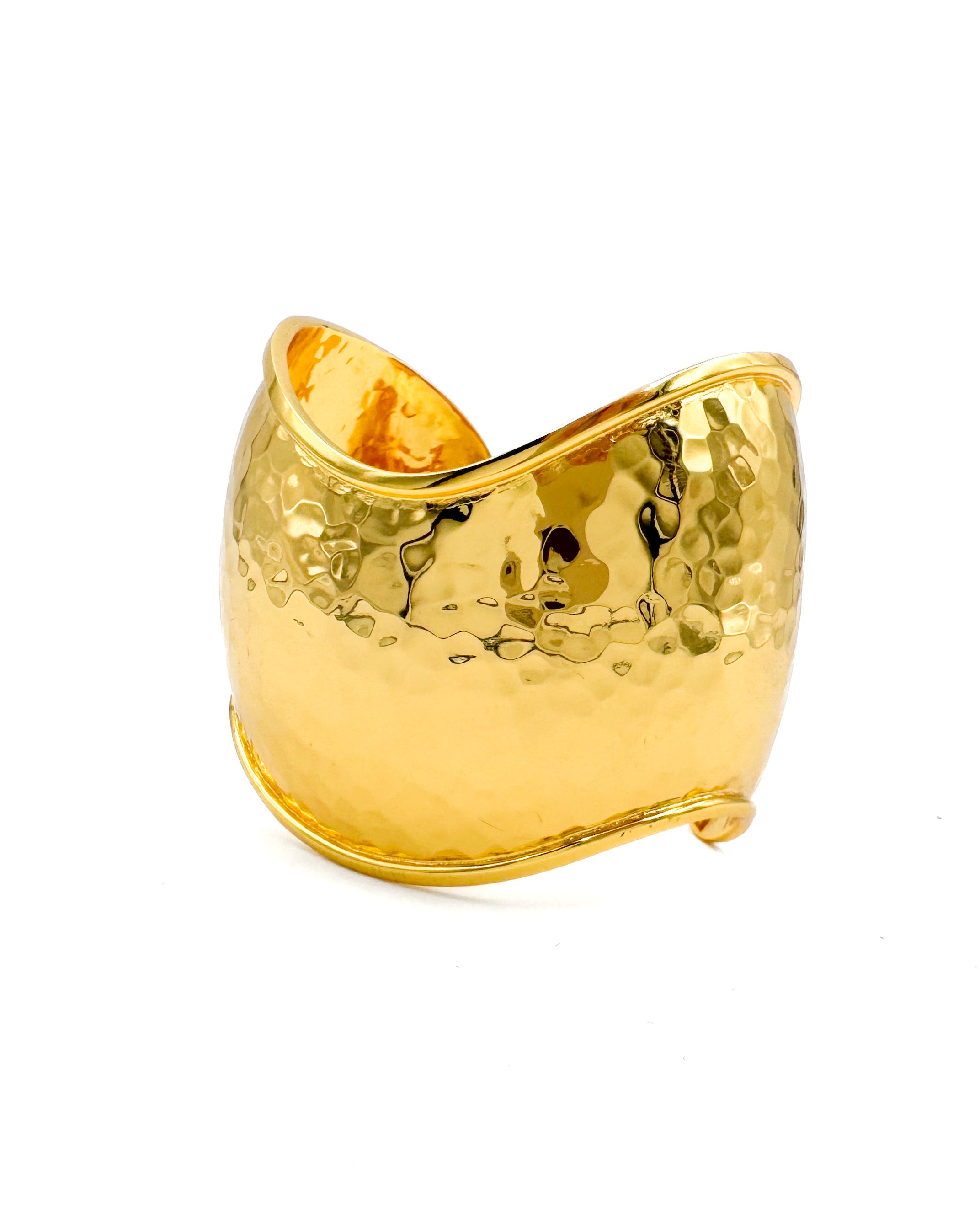 Hammered Gold Wave Cuff