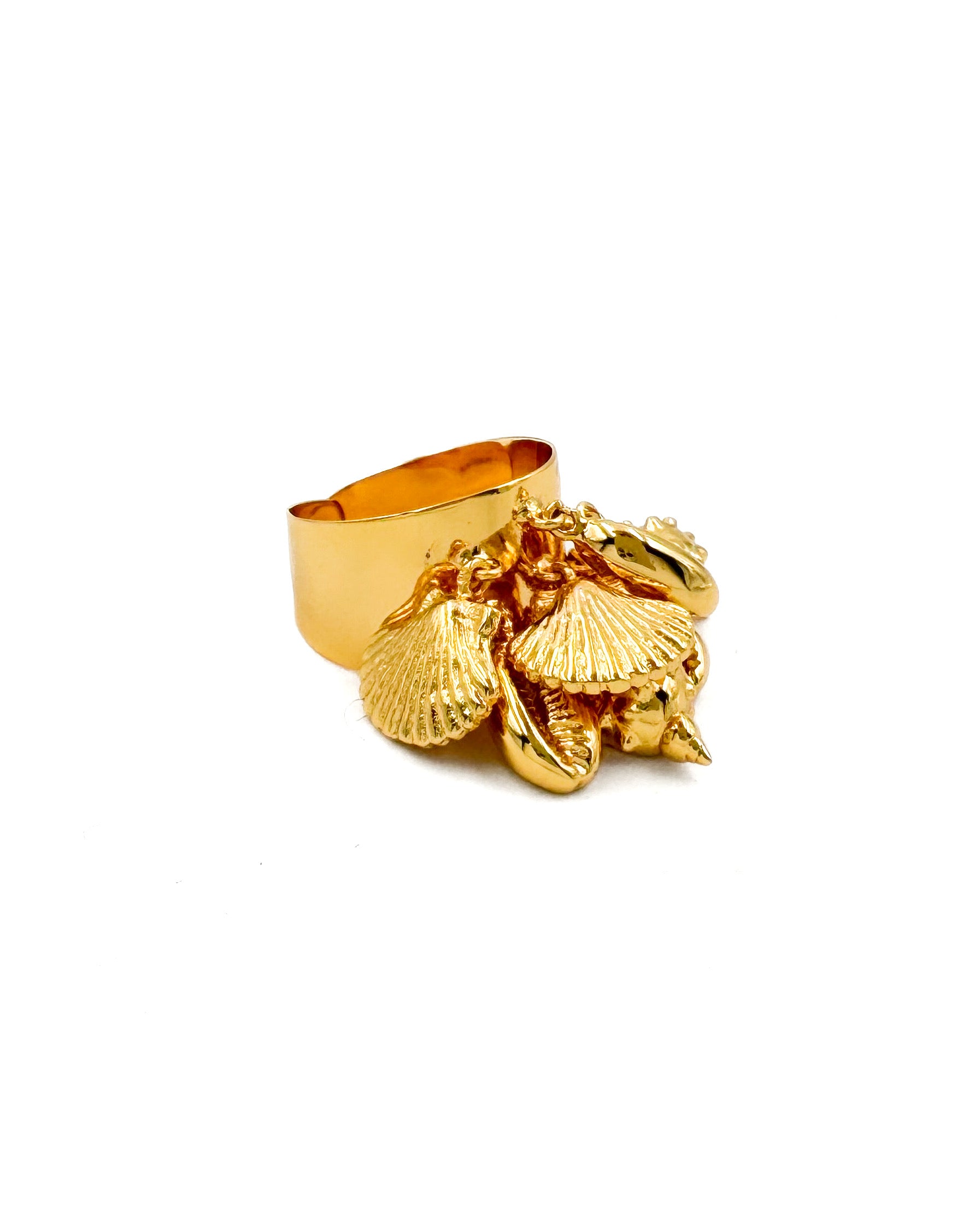 Tiny Shells Charm Adjustable Ring