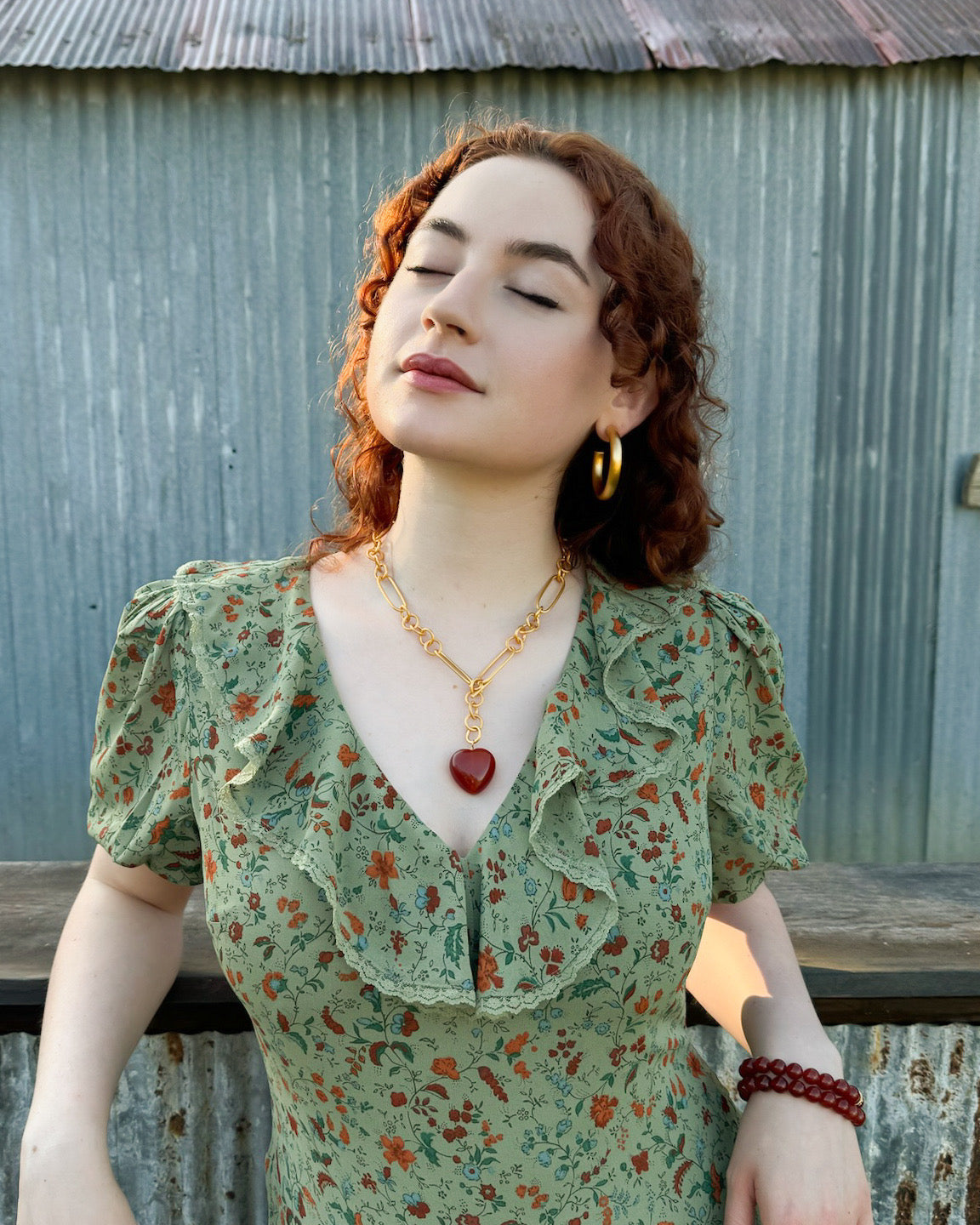 Carnelian Heart Pendant Necklace