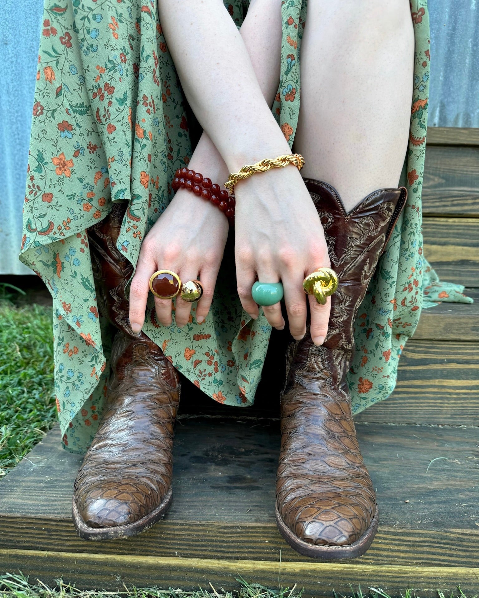 Carnelian Adjustable Statement Ring