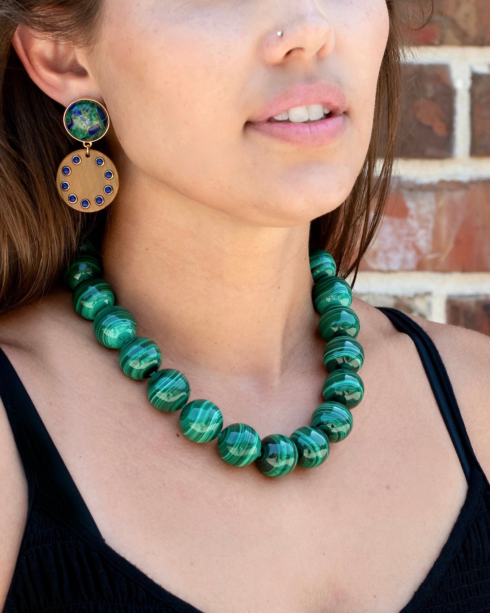 Malachite Statement Toggle Necklace