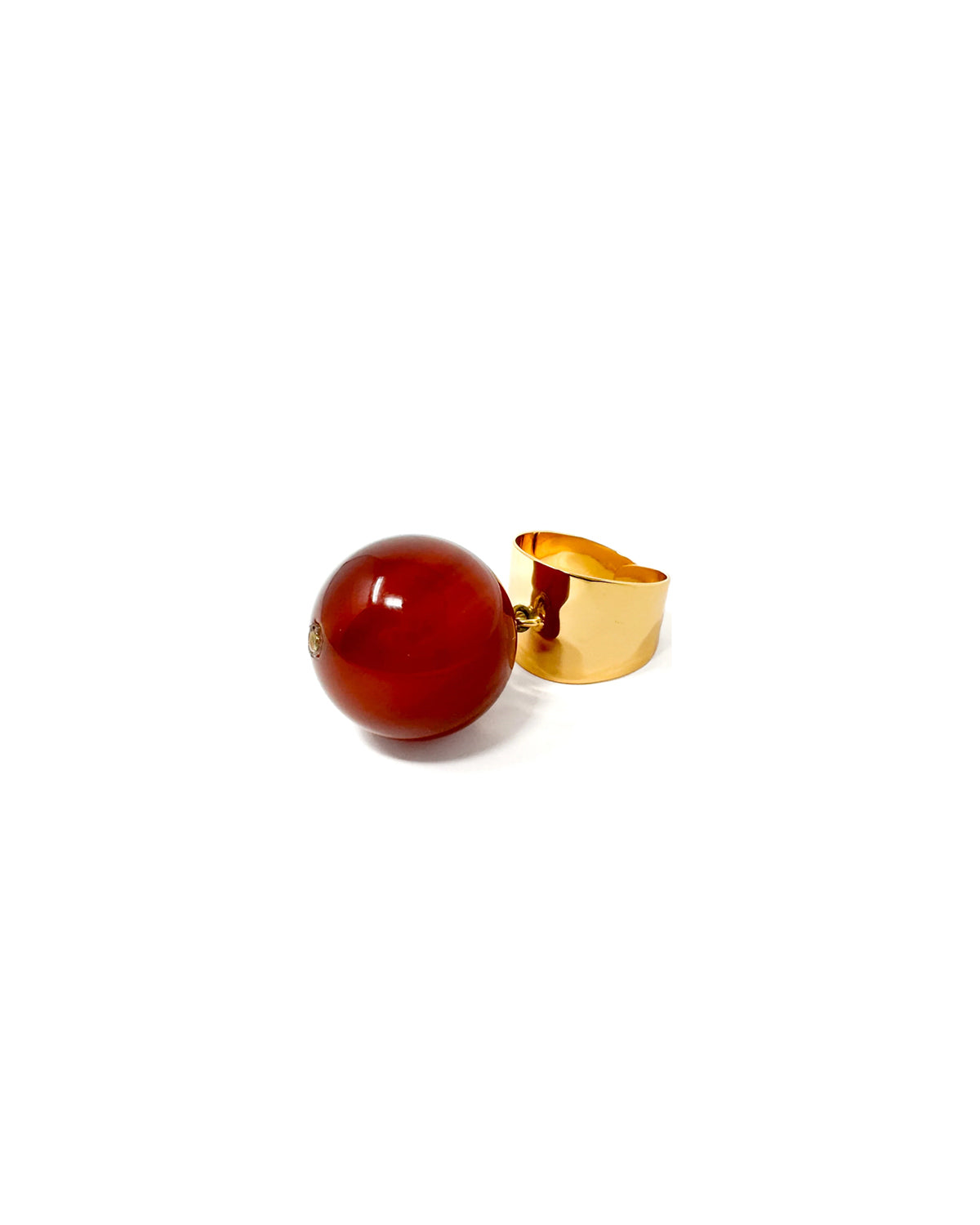 Carnelian Charm Adjustable Ring