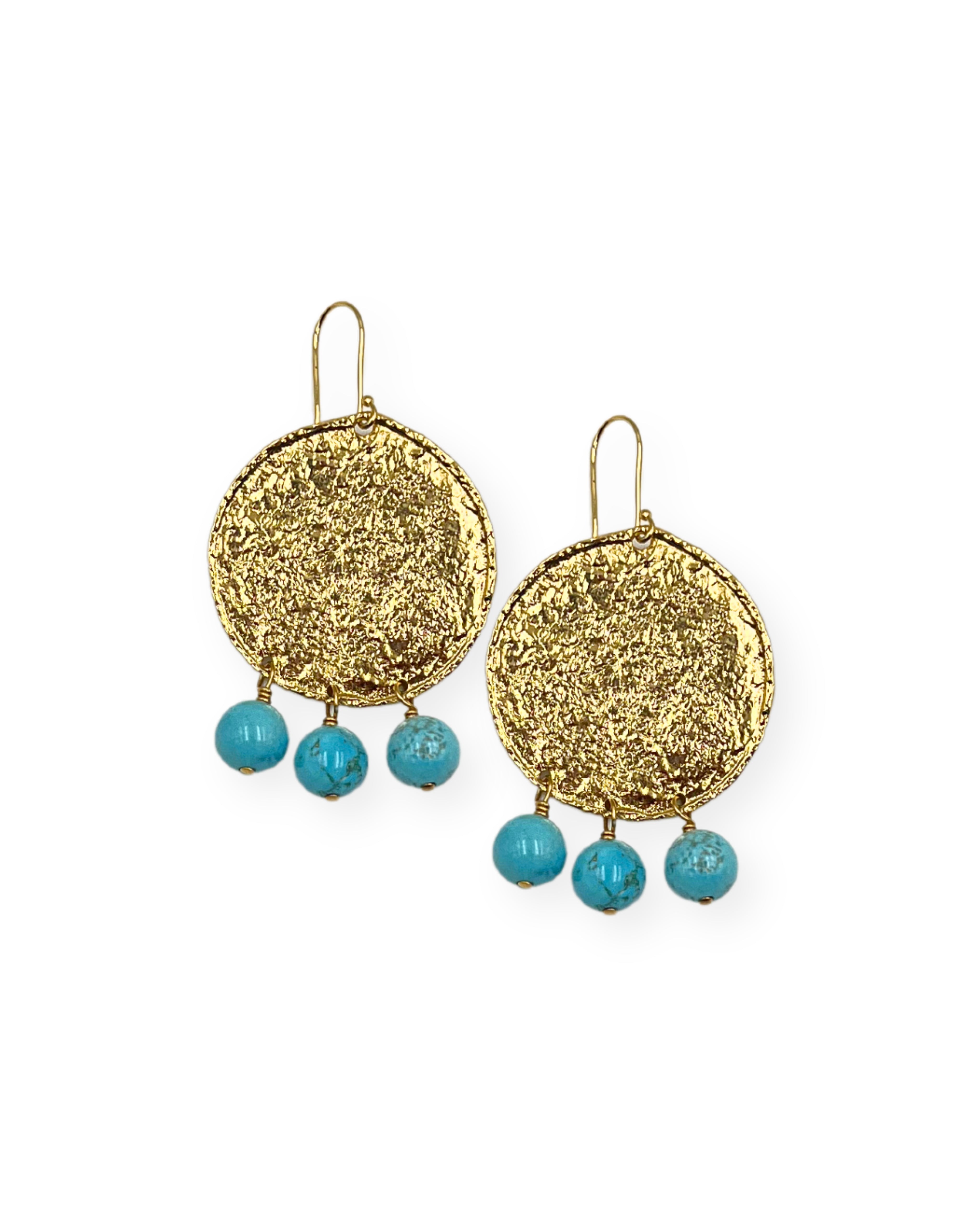 Turquoise Medallion Drop Earrings