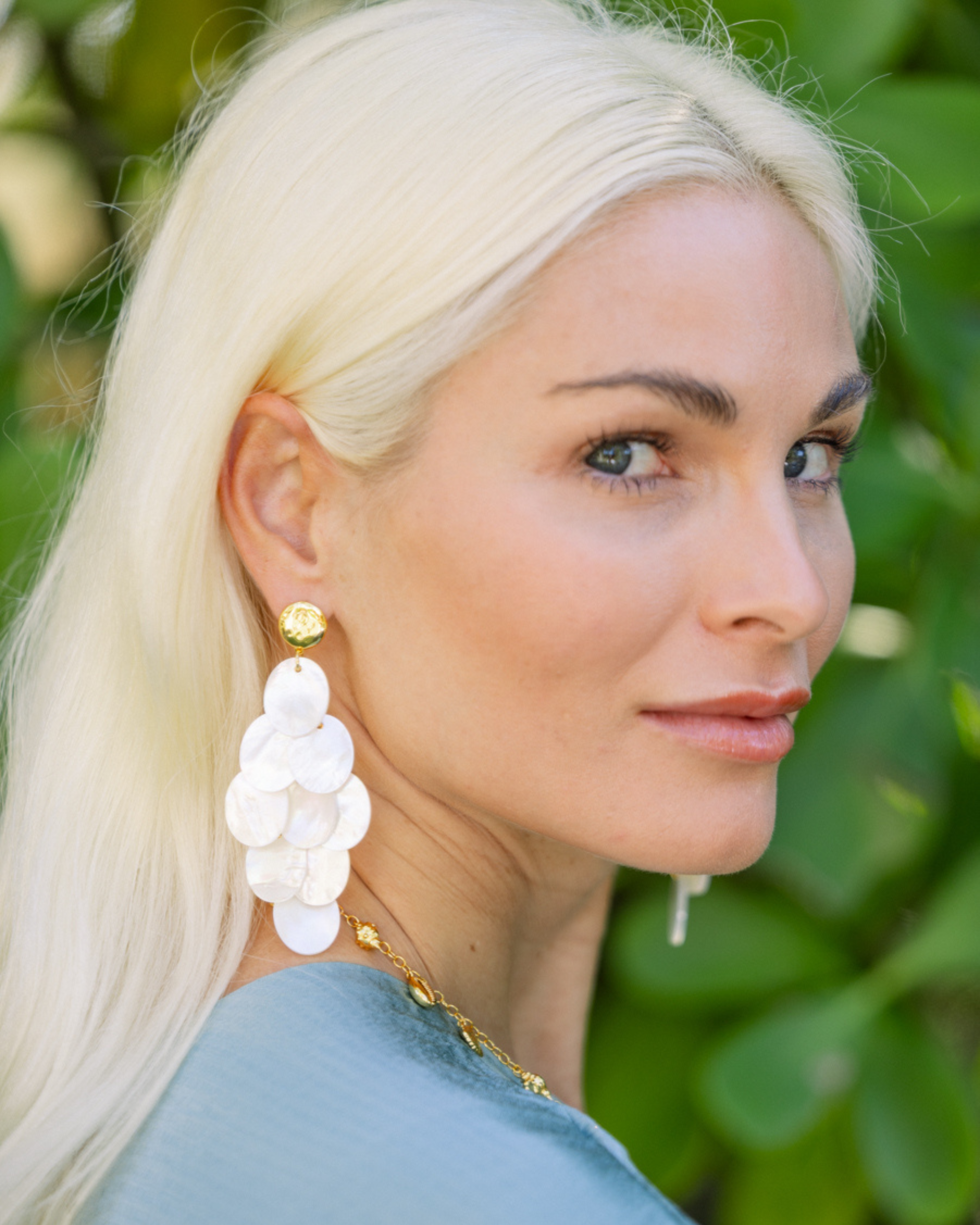 Mother of Pearl Chandelier Earrings