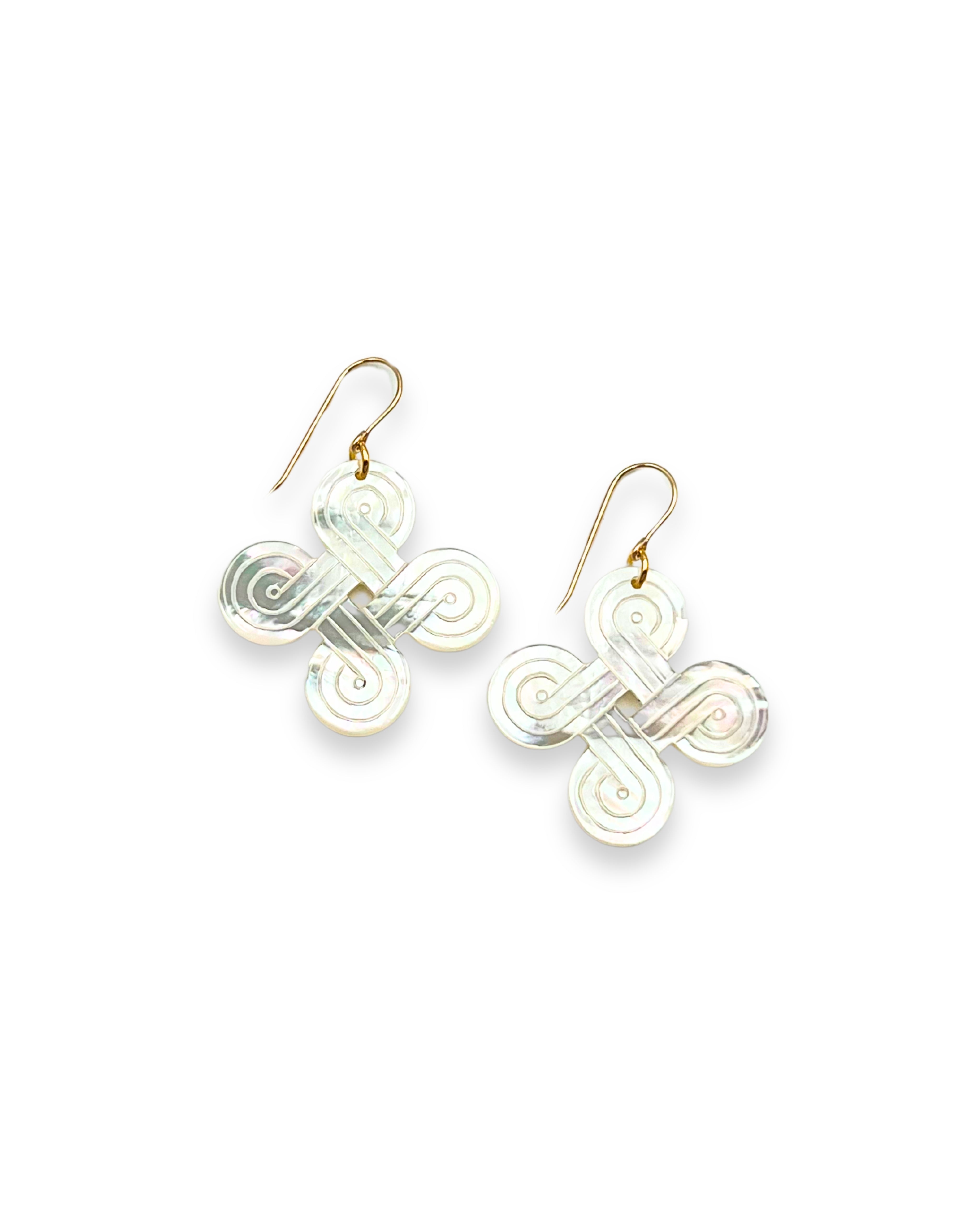 Carved Mother of Pearl Earrings