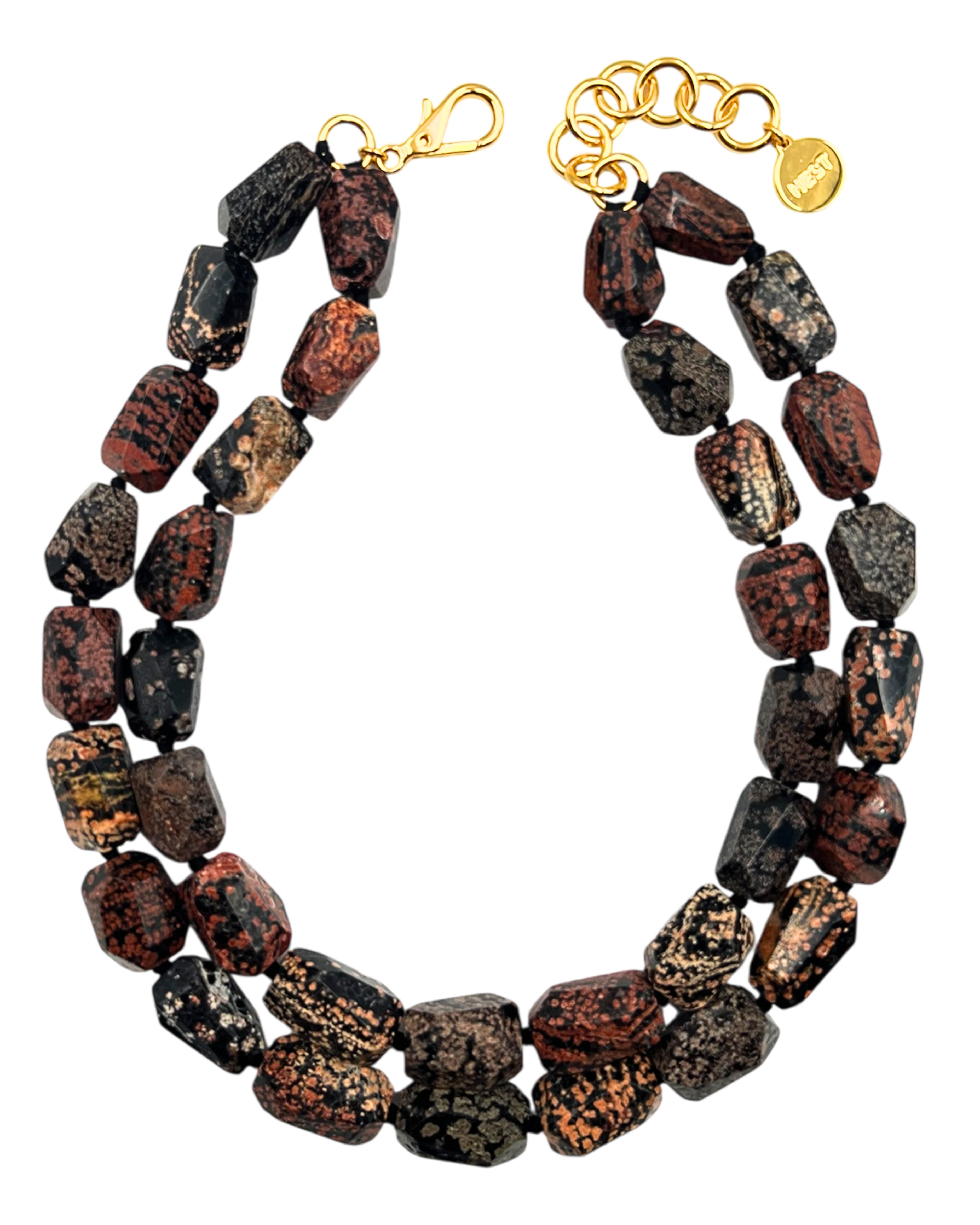 Black and Red Jasper Double Strand Necklace