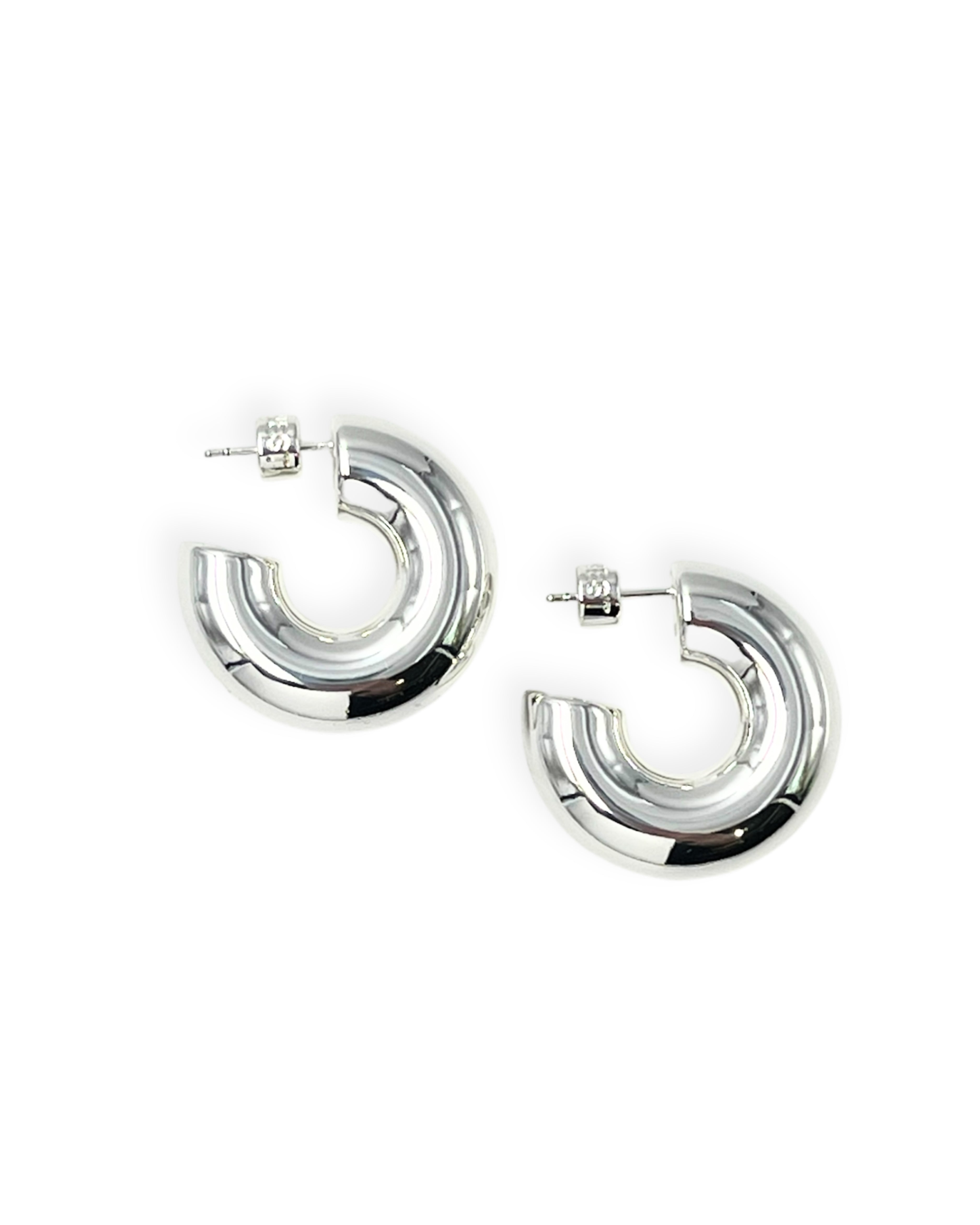 Silver High Polish Chunky Hoops