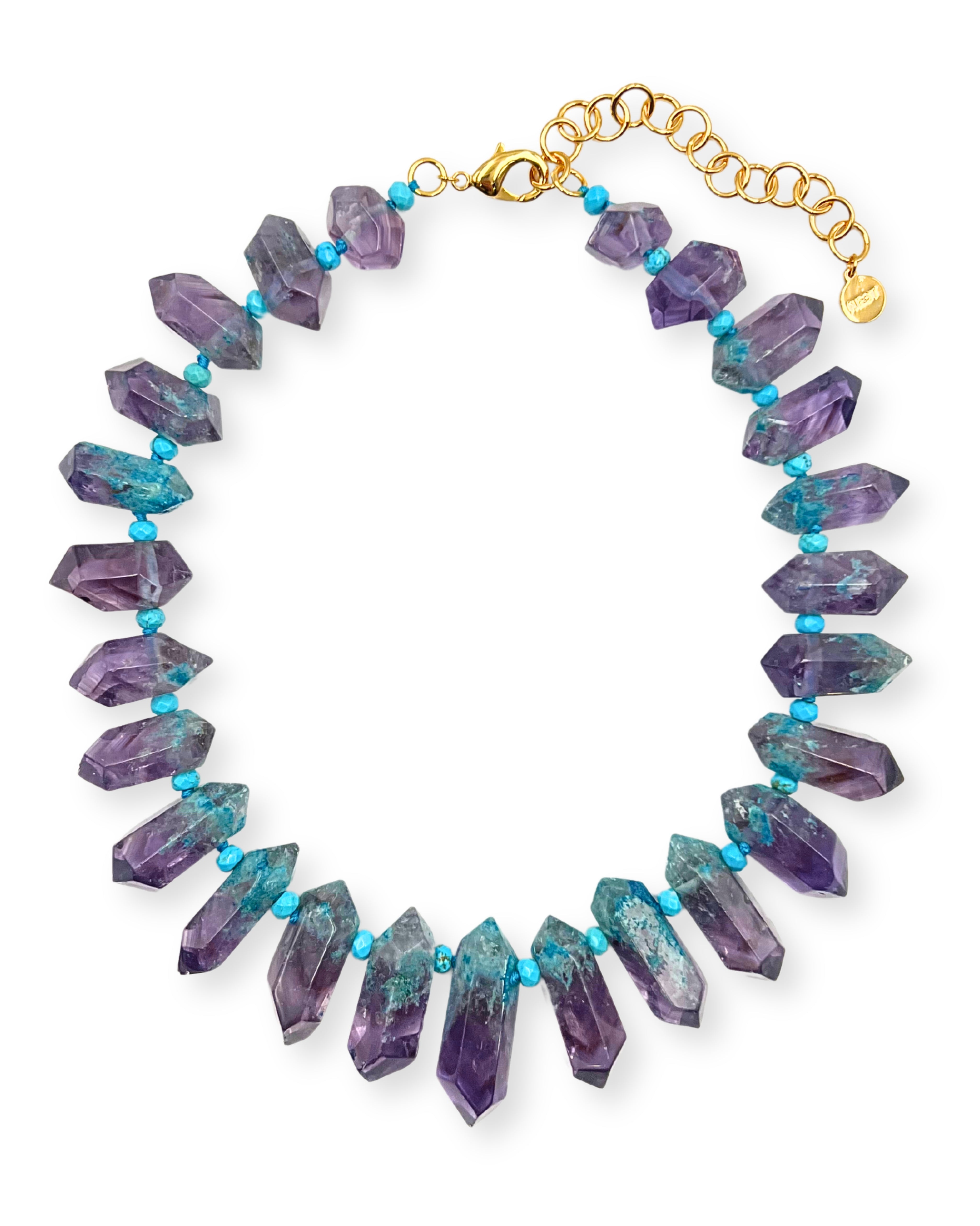 Amethyst and Turquoise Statement Necklace