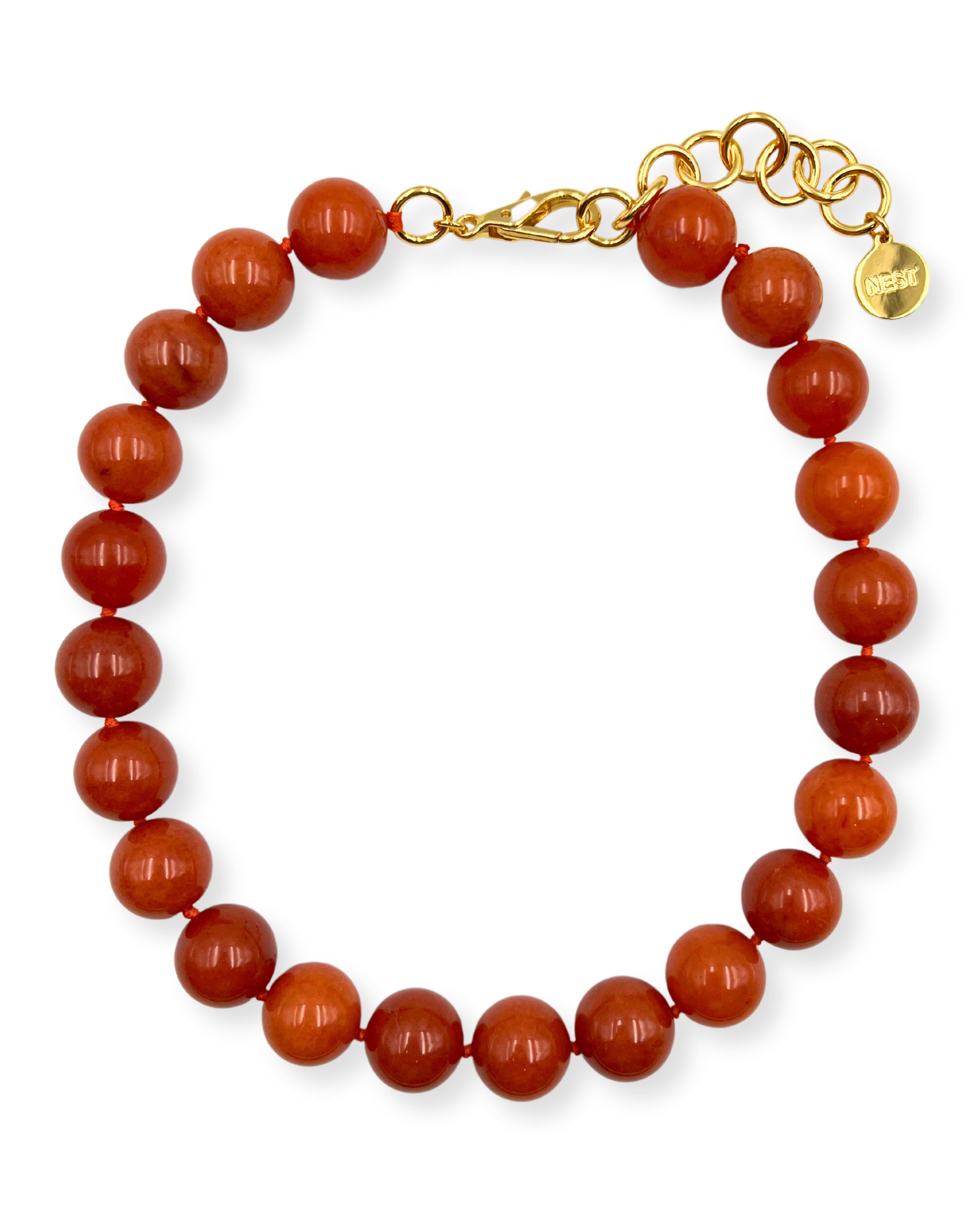 Orange Agate Statement Strand Necklace