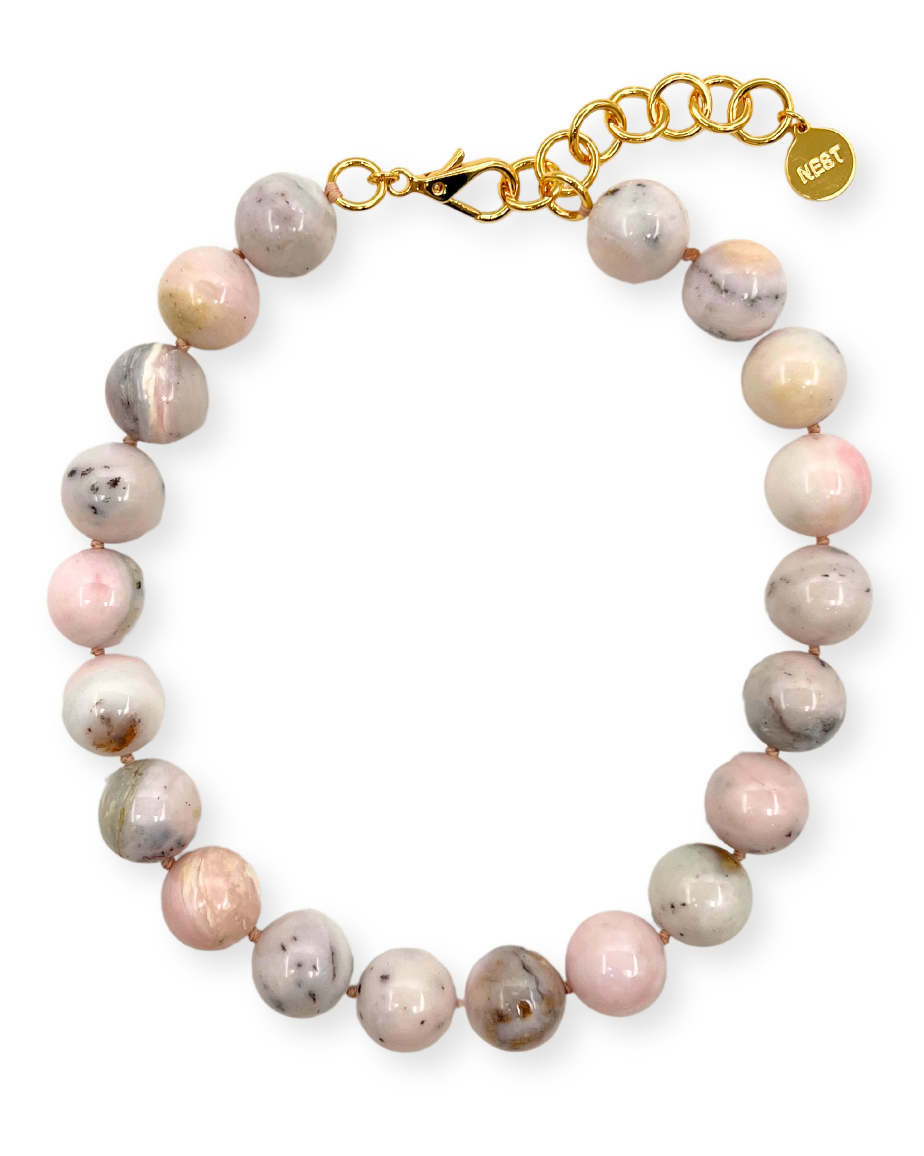 Pink Opal Statement Strand Necklace