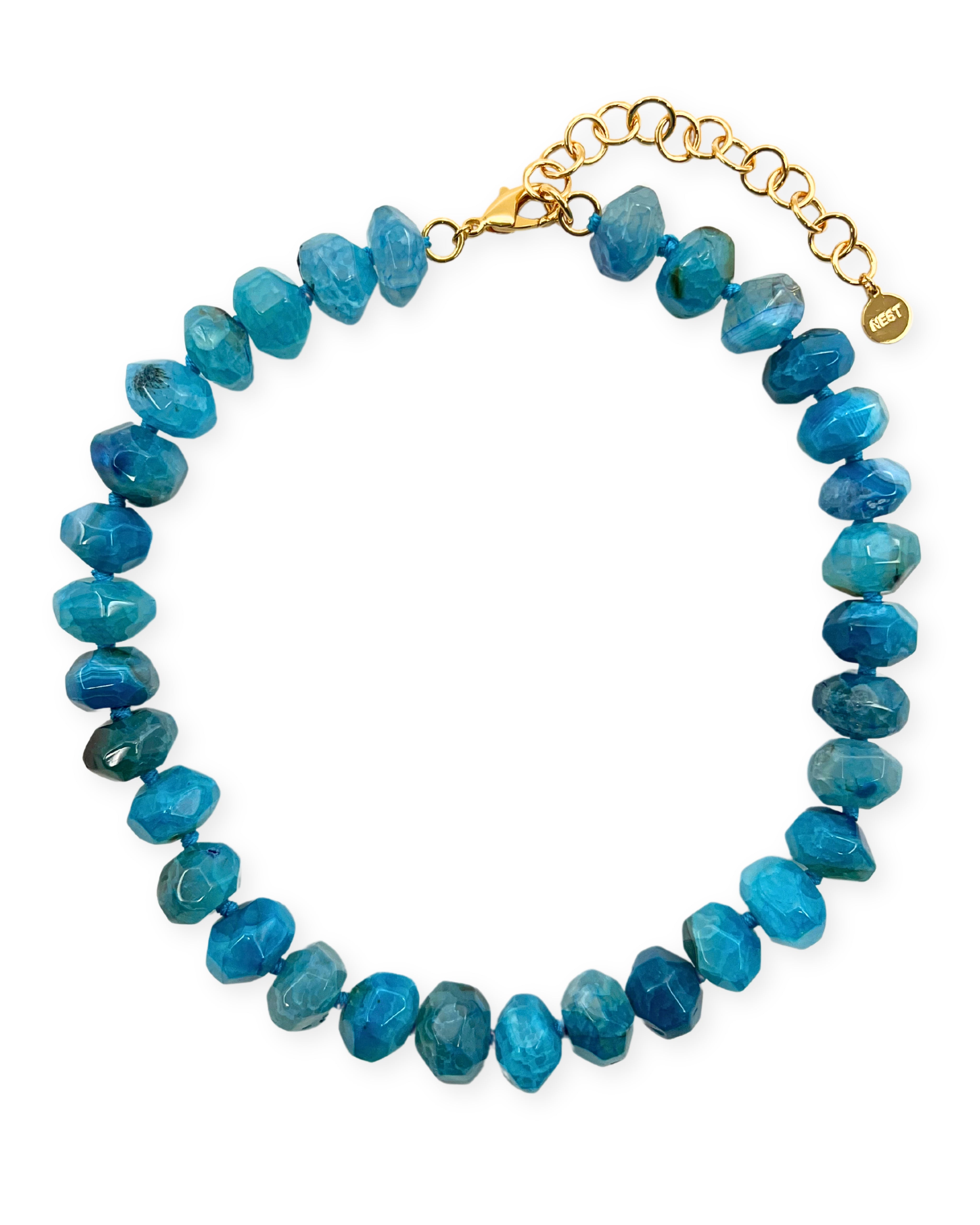 Teal Agate Strand Necklace