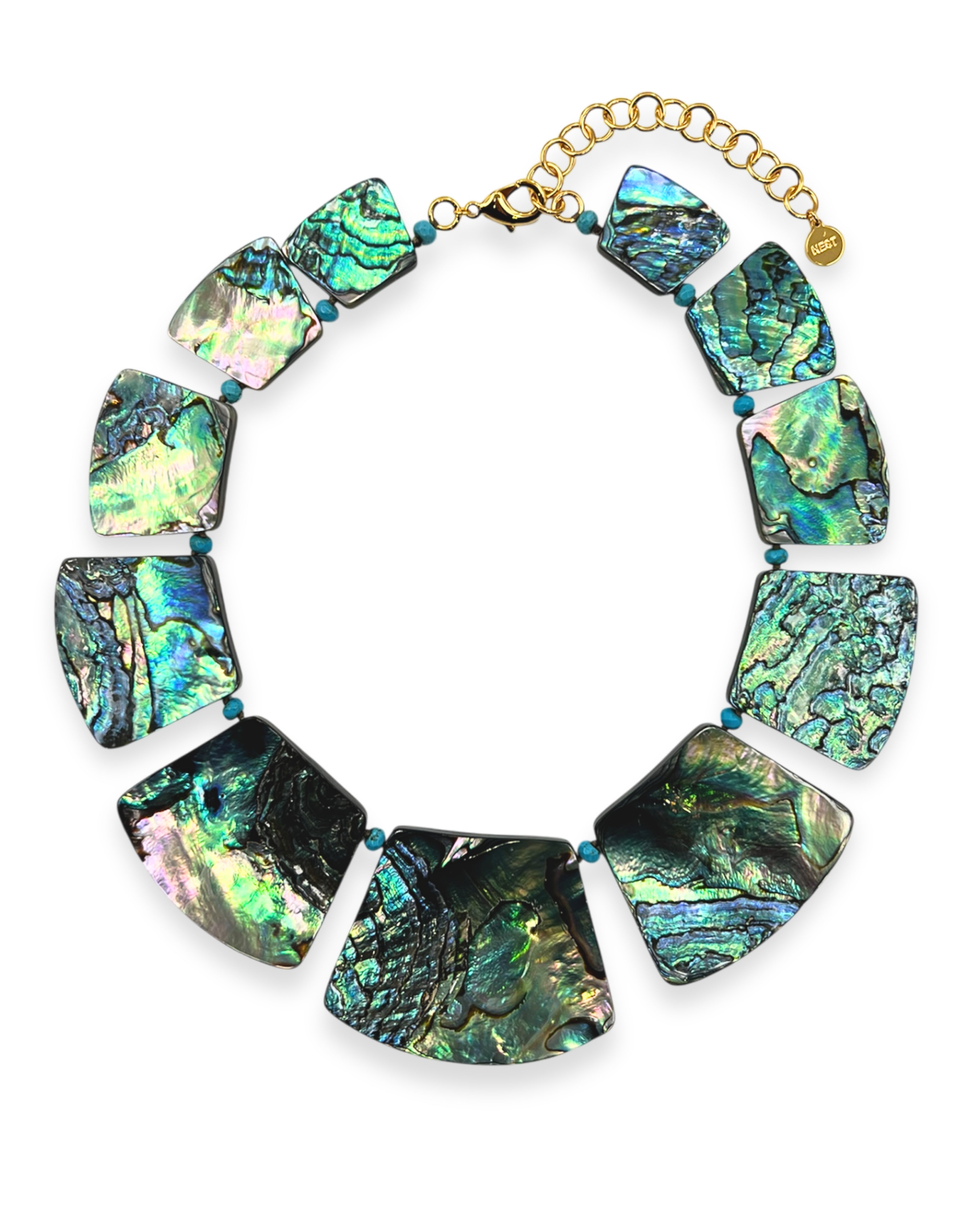 Abalone and Turquoise Collar Necklace