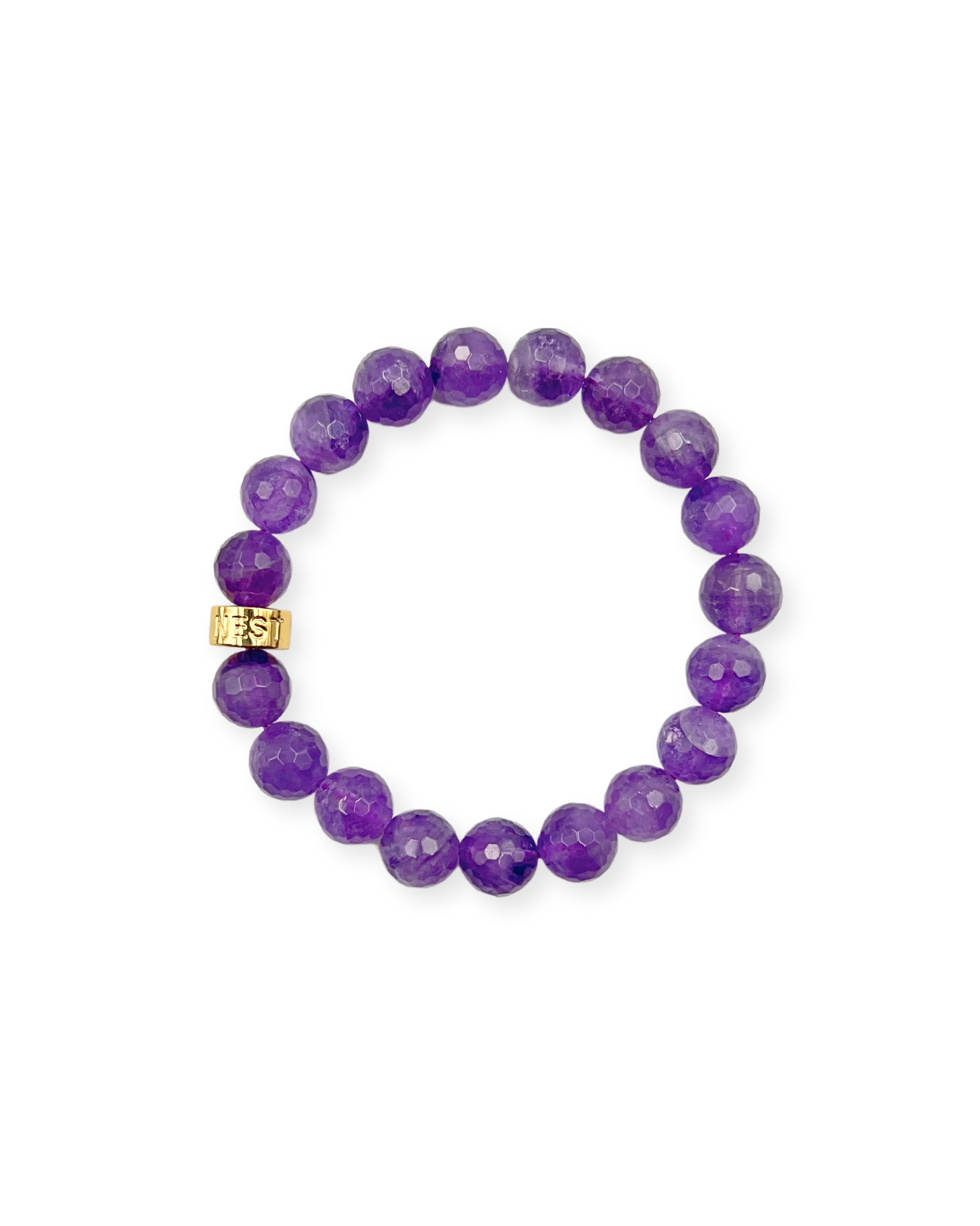 Faceted Amethyst Stretch Bracelet