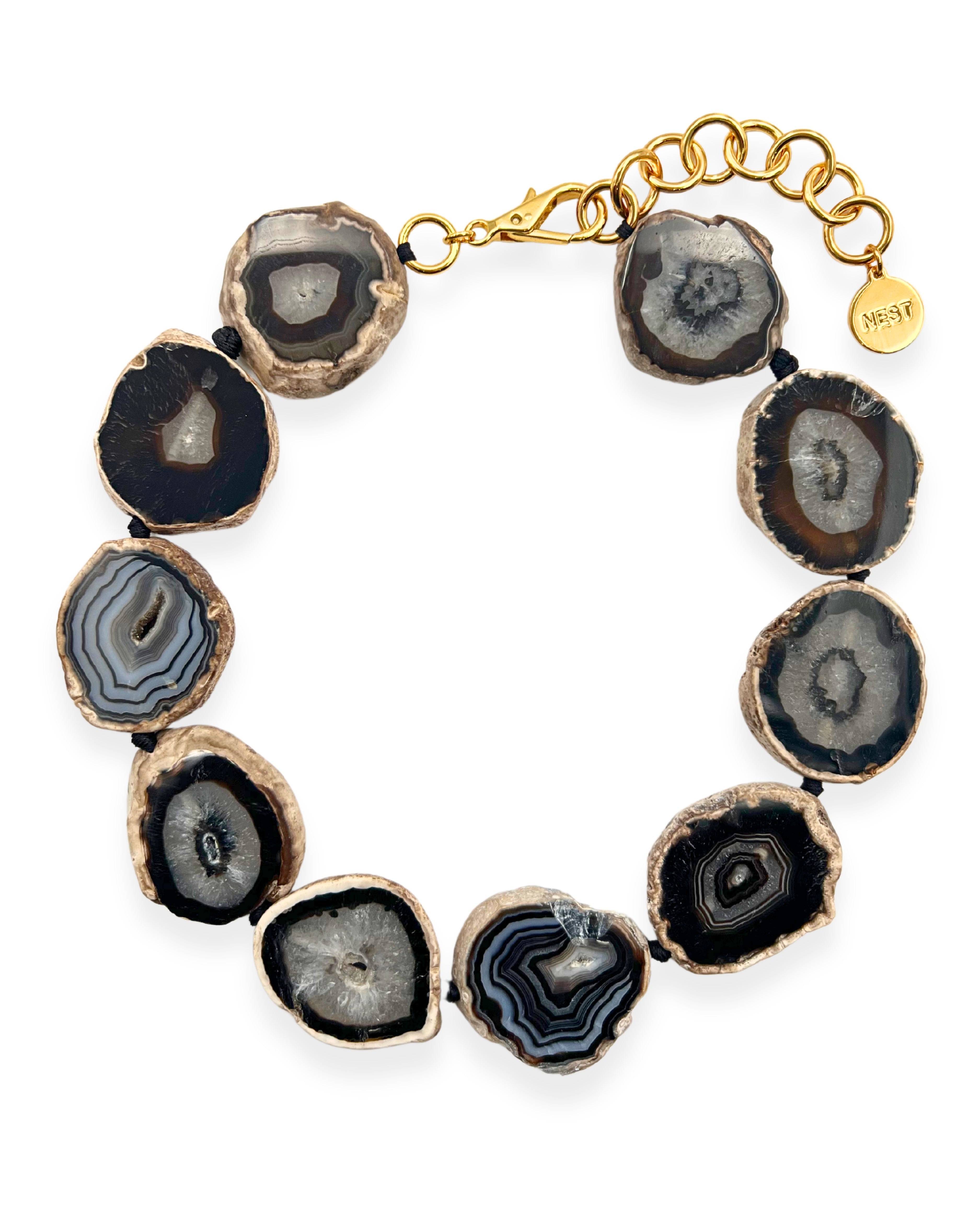 Black Agate Slice Necklace