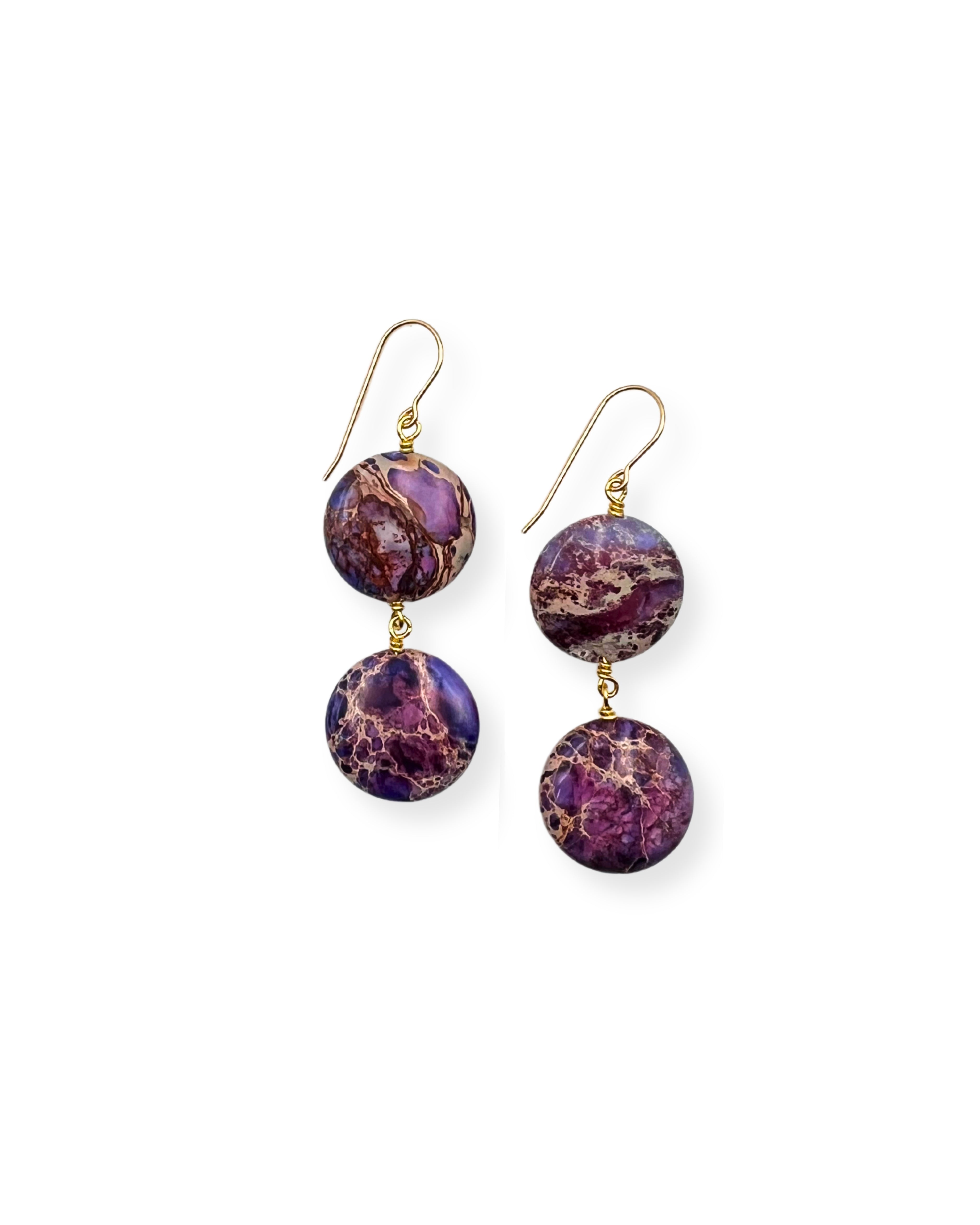 Purple Jasper Drop Earrings