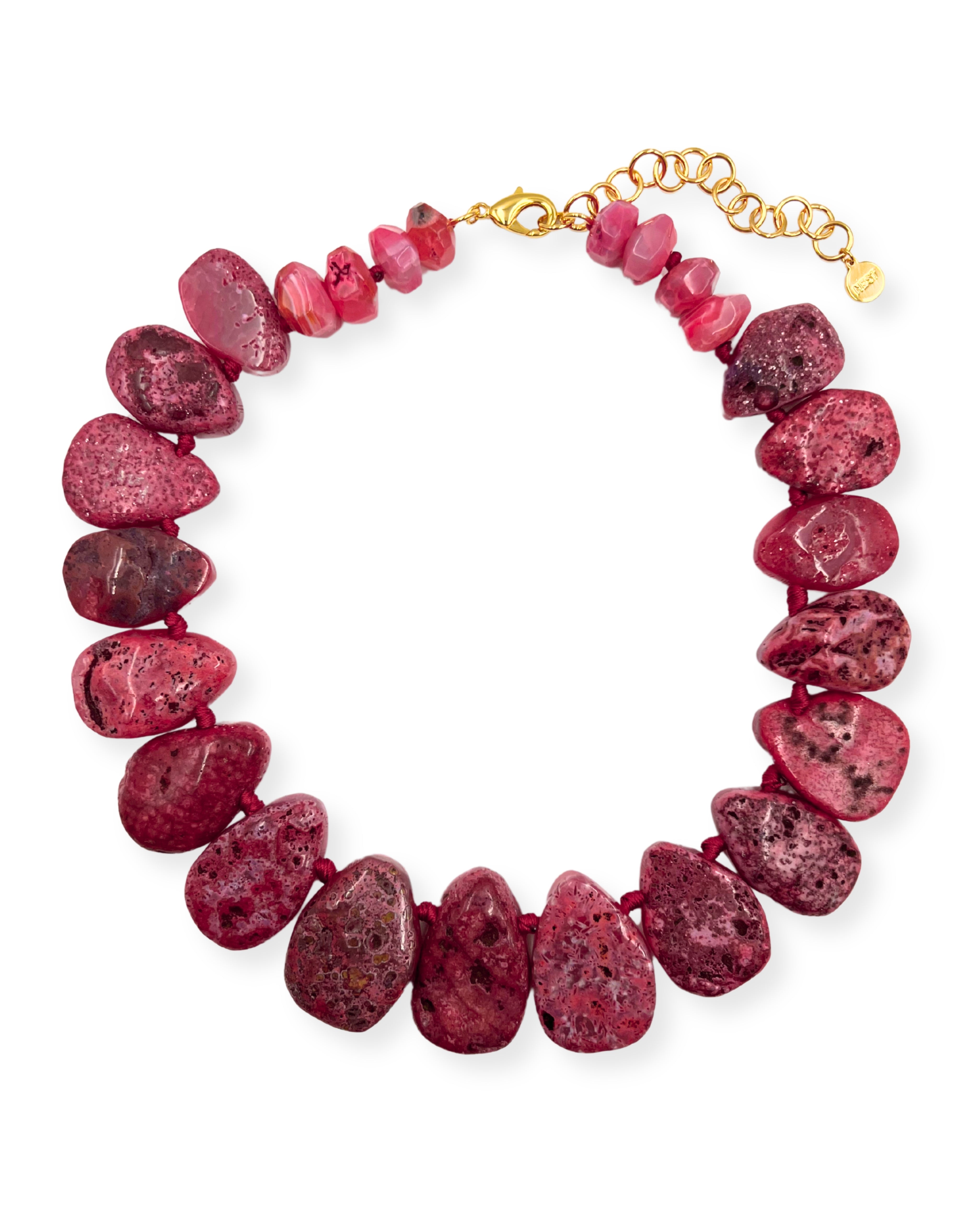 Magenta Agate Statement Necklace