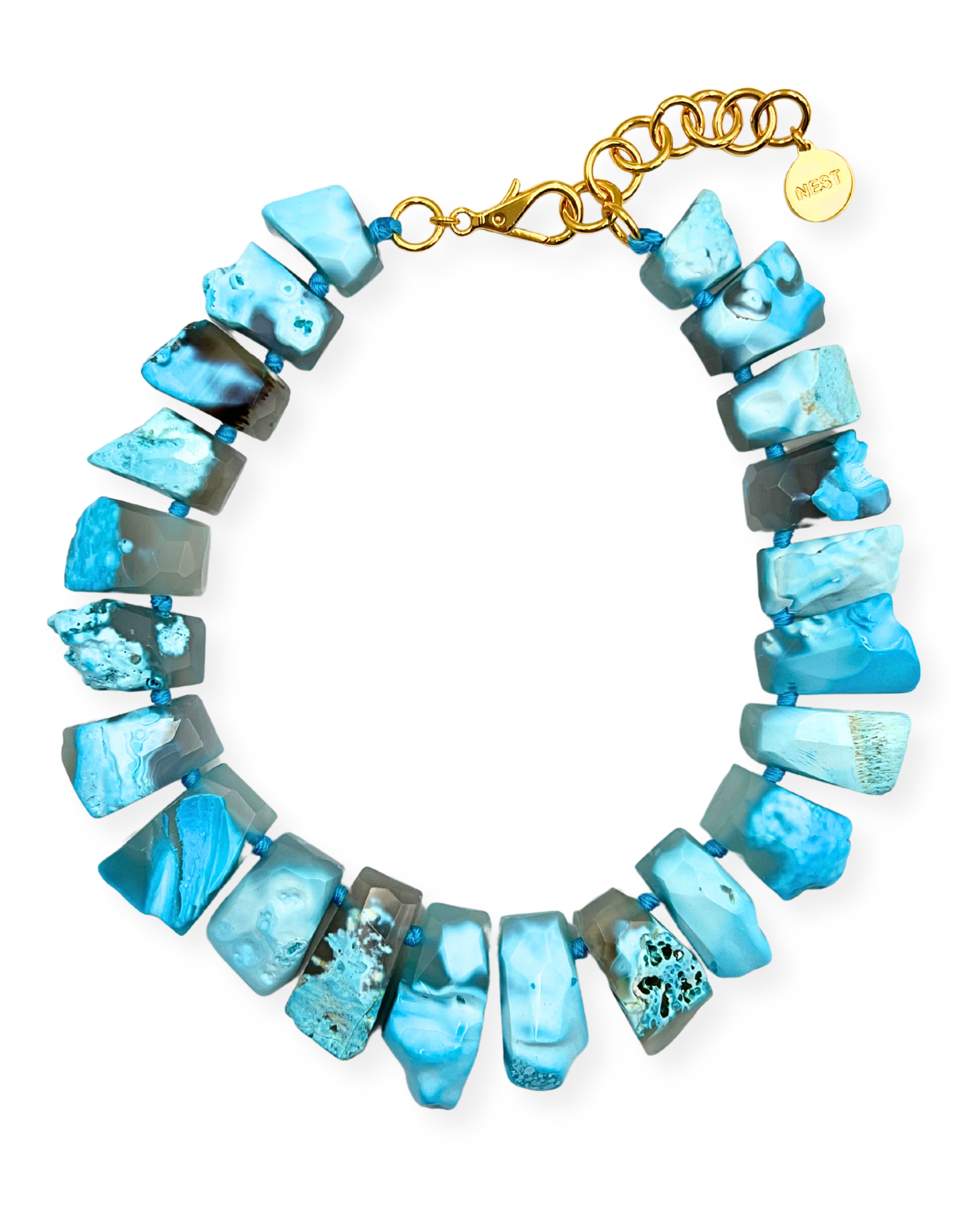 Aqua Agate Statement Necklace