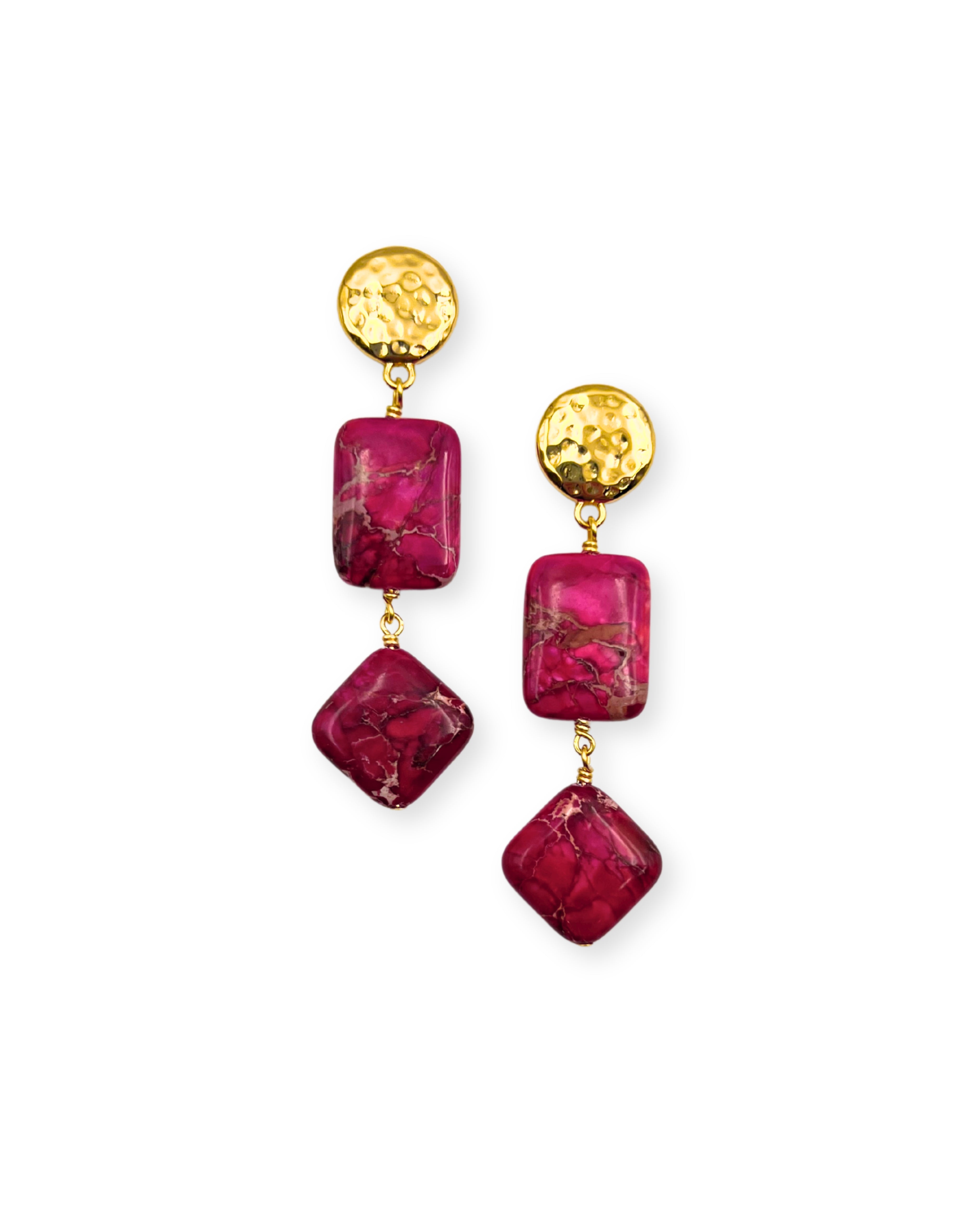 Magenta Jasper Drop Earrings